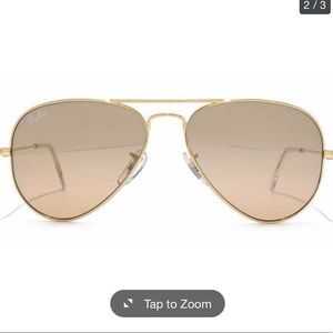 RAYBAN Brown/Light Pink Lens w/ Gold Frame Aviator